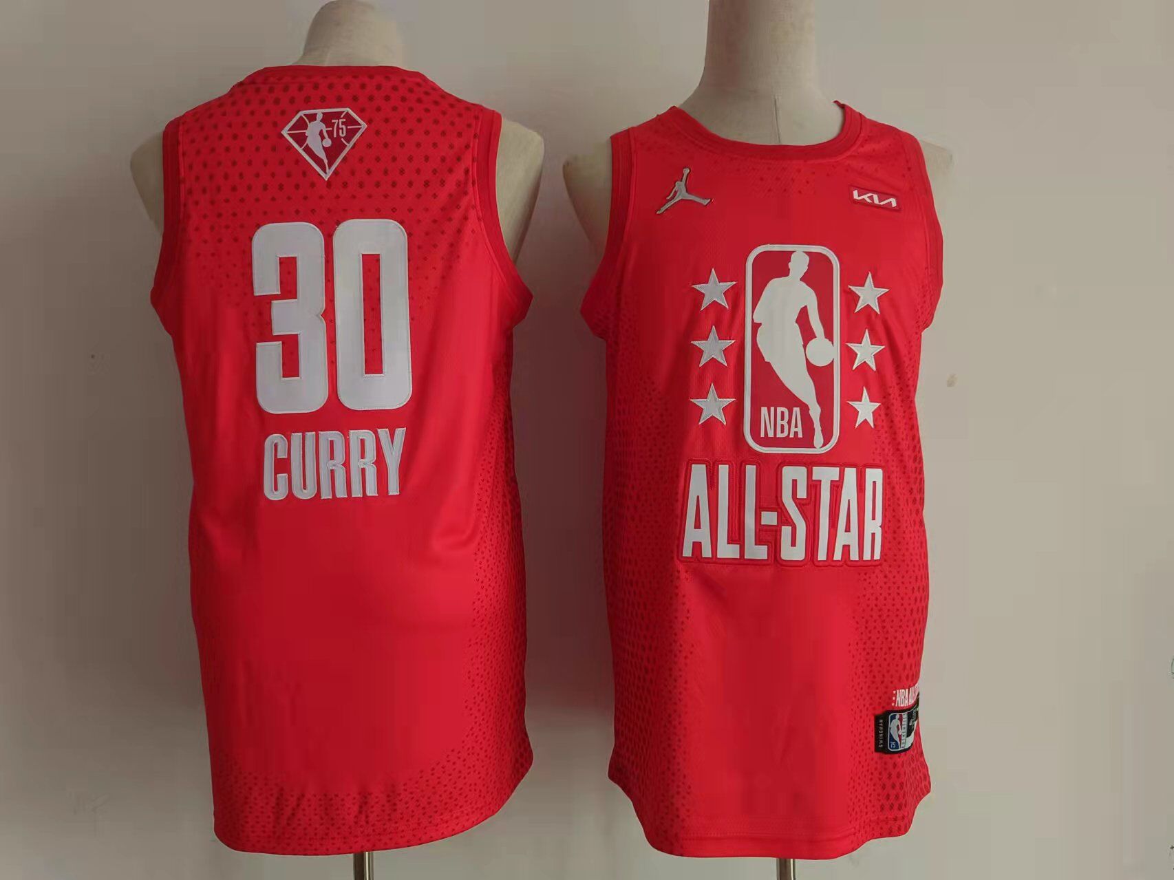 Men Golden State Warriors 30 Curry Red 2022 All Star NBA Jersey